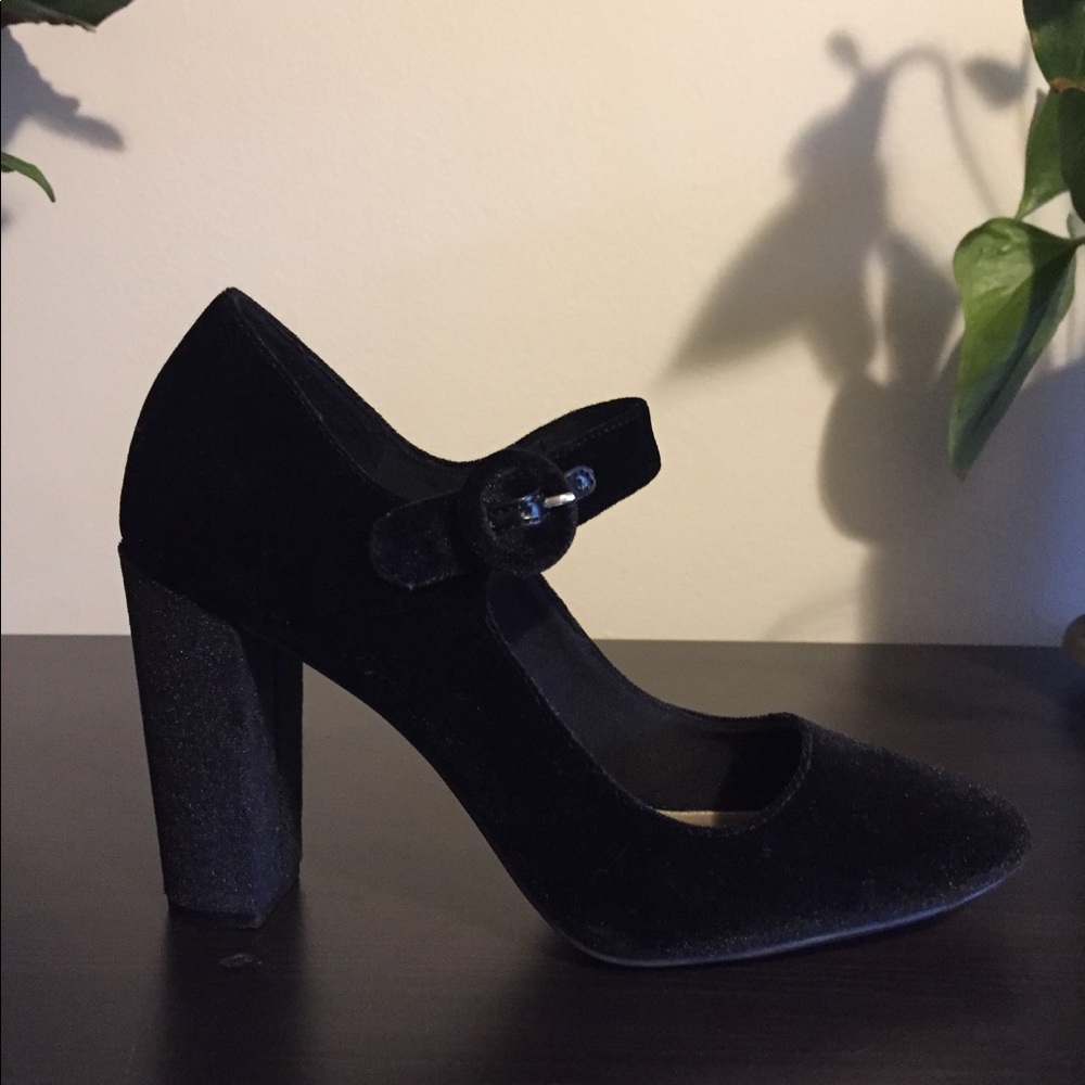 Black Velvet Mary Janes